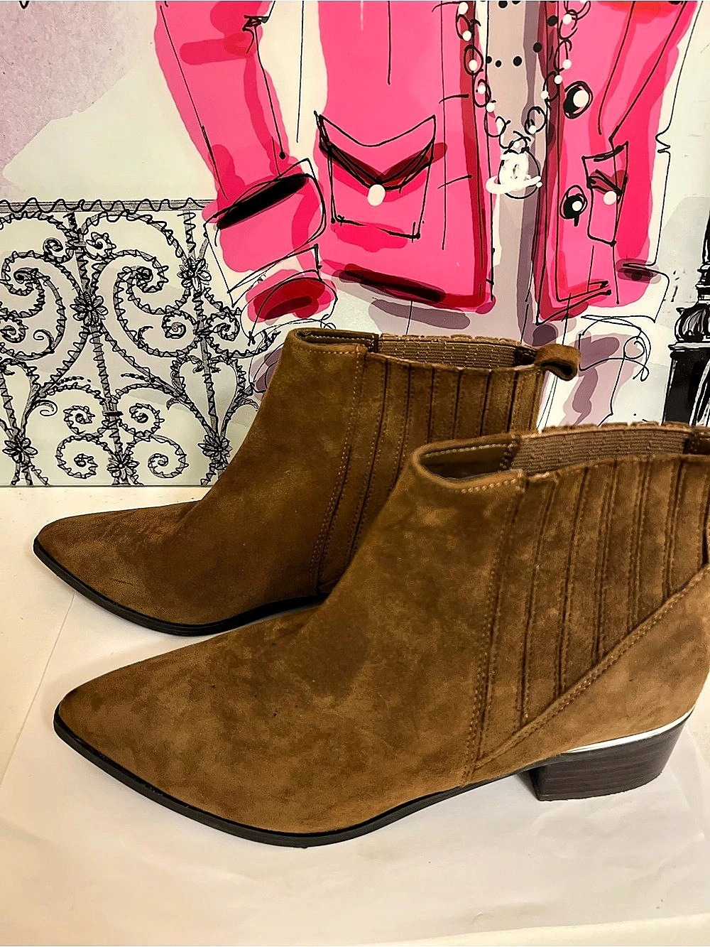 Marc Fisher Brown Ankle Boots